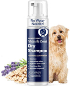 Honest Paws Dog Dry Shampoo - Waterless No Rinse Foaming Formula Reducing Itch Cleanse Hydrate Nourish Dry Skin and Smelly Coat Help Decrease Odor Shedding and Allergies - Oatmeal & Lavender - 6.3 oz