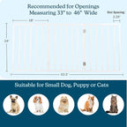 Pet Gate - 3-Panel Indoor Foldable Dog Fence for Stairs, Hallways or Doorways - 54x24-Inch Retractable Wood Freestanding Dog Gates by PETMAKER (White)