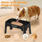URPOWER 3-in-1 Elevated Dog Bowls with Slow Feeder & Licking Plate | 4 Height Adjustable Raised Stand with 2 Stainless Steel Food Bowls & Licking Plate for Small, Medium & Large Dogs