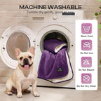 Luciphia Waterproof Pet Blanket, Washable Reversible Sherpa Fleece Throw | Liquid-proof furniture protector for bed and couch, soft reversible sherpa fleece for dogs, cats purple, XL