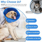 AOFITEE Dog Cones for Medium Dogs, Soft Dog Cone Collar After Surgery, Adjustable Cone for Dogs to Stop Licking, Breathable Pet E-Collar Alternative for Wound Healing(Blue,Medium)