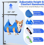 Dog Grooming Arm, 26"-38" Adjustable Clamp with Hammock | Nail Clippers Included, Adjustable Height, Heavy-Duty Design, 2 No-Sit Holders, Small & Medium Dogs