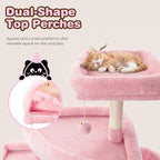 SHA CERLIN 82 inch Cat Tree Tower, Multi-Level Cat Condo with Plush Perches, Sisal Scratching Posts, Hammock and Toys, Stable Cat Tower for Kittens and Adult Cats, Pink