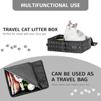 PETSFIT Portable Litter Box - Leak-Proof, Travel Litter Box with Lid, Collapsible Litter Boxes Perfect for Hotel/Lawn/Car Travel