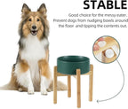 Havniva Dog Bowls Elevated, Ceramic Dog Food and Water Bowl | 8.3” Raised Dog Food Bowl, Elevated Dog Bowls with Bamboo Stand, Non-Slip Dog Water Bowl for Large Dog, Large Capacity
