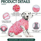 Kuoser Dog Recovery Suit Female, Soft Puppy Surgery Suit, Dog Recovery Suit After Surgery, Post-Op Onesie for Female & Male Dogs, Soft Protective Wear, PinkRibbon S