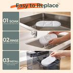 6-Pack Replacement Filter Set for 11L Large Dog Water Fountain - Includes 6 Filters, 6 Sponges and 6 Pump Sponges, Multi-Layer Filtration for Cleaner, Fresher Drinking Water