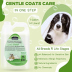 All Stages Natural Dog Shampoo and Conditioner Set with Aloe Vera pH-balanced Dog Grooming Shampoo and Conditioner for Dogs, Tear-Free Moisturizing Dog Shampoo Sensitive Skin 1 Gallon