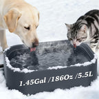 1.45 Gal/5.5L Heated Water Bowl, Extra Large Heated Dog Bowls for Outside, Safety Listed Heated Pet Bowl with Anti-Chew Cord for Dog & Cat Drinking Water in Winter, BPA-Free, Anti-Slip Base(Grey)