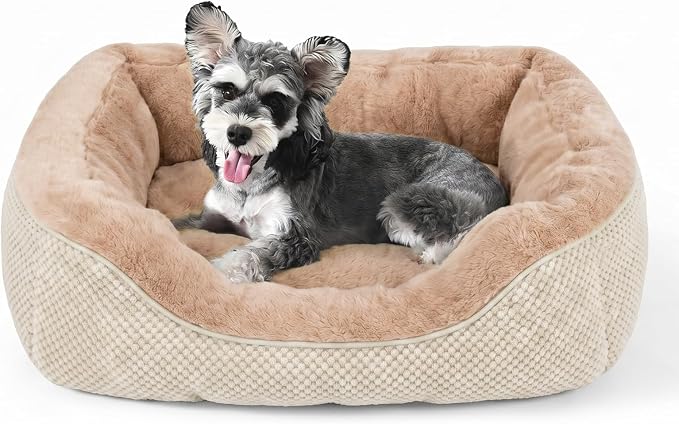 INVENHO Small Dog Bed Washable Orthopedic Calming Warming Durable Pet Bed with Anti-Slip Bottom