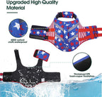 Kuoser Reflective Dog Life Jacket, Dog Life Vest for Swimming Boating | Adjustable Pet Lifejackets, High Flotation Doggie Swimsuit with Rescue Handle for Small Medium Large Dogs