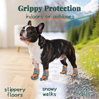 Dog Shoes for Small Dogs, Outdoor Dog Boots & Paw Protectors for Hot Pavement, Winter Snow Hiking, Breathable Dog Booties, Indoor Hardfloors Anti Slip Sole Grey Size 3