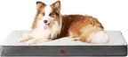 EHEYCIGA Orthopedic Dog Bed Large with Removable Washable Cover,Beige,35x23 | Egg Crate Foam Support,Durable Oxford fabric,Non-Slip Bottom,Machine Washable,Soft Waterproof Plush Pet Bed Mat For Crate