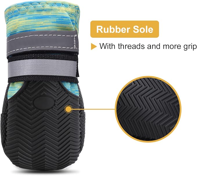 Dimicoo Water-Resistant Dog Boots for Medium Large Dogs,Non-Slip Dog Shoes for Winter Snow,Lightweight Paw Protector for Cold Pavement,Soft Dog Booties for Outdoor Walking Indoor Hardfloors