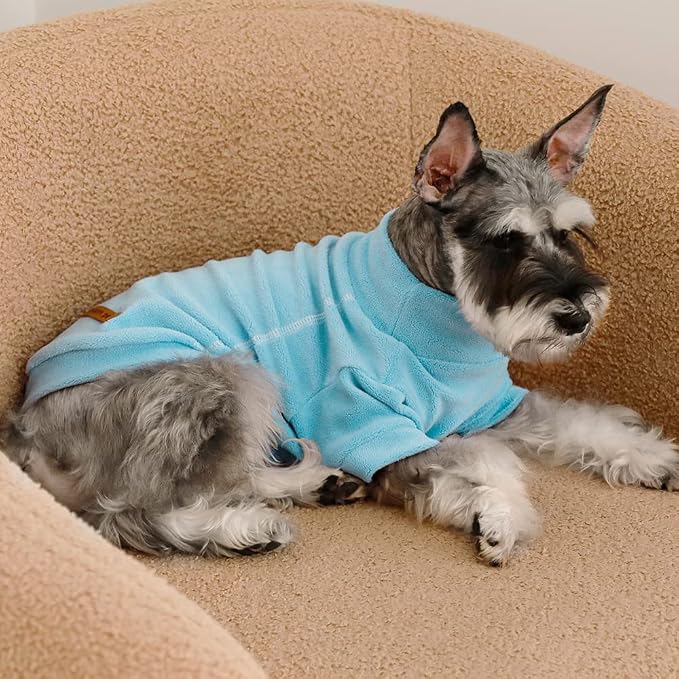 Fitwarm 3 Pack Classic Fleece Sweater, Turtleneck Sweatshirt, Winter Clothes for Small Dogs & Cats, Pullover Jacket, Cat Apparel, Blue, Grey, Navy, XXL