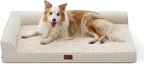 COZY KISS Orthopedic Dog Bed for Extra Large Dog 44x32 inch, XL Pet Sofa, Bolster Foam Bed with Sides, Non-Slip and Egg-Crate Big Dog Couch Bed with Washable Removable Cover, Beige