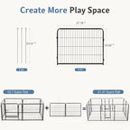 DUMOS Dog Playpen Indoor, Metal 24 Inch 2 Panels Foldable Pet Fence with Door, Outdoor Small Medium Large Dog Puppy Portable Exercise Play Pen for RV Camping, Trips, Play Yard