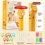 BABORUI Cat Toy Disc Launcher, Rechargeable Interactive Cat Fetch Toy Launcher with 8 Flying Discs, Flying Enrichment Toys for Indoor Bored Kittens & Adult Cats (Yellow)