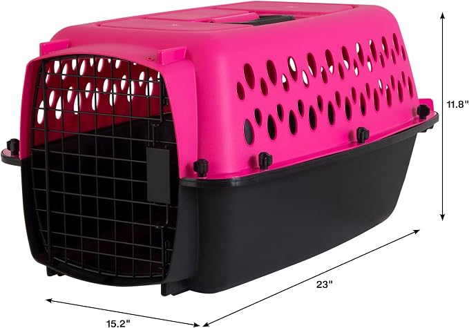 Petmate Pet Porter Fashion Dog Kennel 23", Hot Pink, for Pets up to 15lbs, Made in USA
