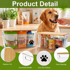 2pack Dog Storage Organizer, Clear Dog Treat Container with Bamboo Lids, Stackable Pet Treat Organizer, Ideal for Organizing Dog Cat Treat Snack,Chews, Can Food,Supplements
