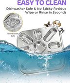 Slow Feeder Dog Bowls with Non-Slip Mat, Stainless Steel Metal Slow Feeder for Small & Medium Dogs, 2.5 Cups Pet Bowl for Fast Eaters, Slows Down Eating, Dishwasher Safe, Anti-Gulping Dog Bowl