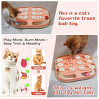 KADTC 2-in-1 Cat Puzzle Toy & Track Balls, Interactive Slow Feeder for Cats | Large Activity Board: 2 Play Modes, 2 Challenge Levels, No Loose Parts; Eases Indoor Boredom, Burns Energy, Curbs Fast Eating