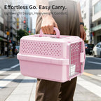 RIZZARI XS Pet Carrier for Small Cats & Dogs, Hard-Sided Travel Crate | Fits Pets Up to 10 lbs,Compact Travel Size,Secure Locking Door,Fresh Air Ventilation,Includes Food Bowl,Great for Vet Visits
