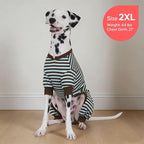 KYEESE Dog Pajamas, Lightweight Warm Pet Clothes Pets Sleepwear, Soft Comfy Pet Onesie Dog Pajamas for Large Breeds, Stretchy Pets Jumpsuit Dogs PJS with 4 Legs, Blue Striped, 3XL