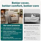 FurHaven Water-Resistant Sofa Cover for Dogs & Cats, Reversible Couch Protector with Secure Straps and Pinsonic Quilted Fabric, Machine Washable Couch Cover, XL Sofa, Gray Mist