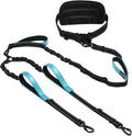 Hands Free Leash for 2 Large Dogs, No Tangle Waist Walking Bungee Leash, 6-8 FT Double Dog Leashes(50-150 lbs)