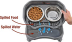 Neater Feeder Express Mess Proof Cat Bowls Elevated, No Spill Feeding Station, Stainless Steel Dishes for Food and Water, Raised Bowls for Indoor Cats, No Fatigue Whisker Friendly Dish, Grey