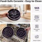 LOOBANI 3.5 Cups Ceramic Slow Feeder Dog Bowls Large Dogs with Grip Handles | Heavy Ceramic, Stay in Place, Healthier Eating, Durable & Easy-Clean, Foam-Protected, Perfect for Fast-Eating Large Breeds