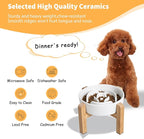 Elevated Slow Feeder Dog Bowl, 6.7" Ceramic Maze Dog Bowl with Stand | 1.5 Cups Slow Feeding Dog Dish for Fast Eaters, 5" Tall Anti-Slip Raised Slow Feeder for Small and Medium Breeds, White