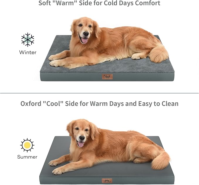 Orthopedic Waterproof Dog Bed for Small Dogs and Cats | Egg Crate Foam for Joint Support, Fits 30x19 Crates, TPU Waterproof Layer, Machine Washable 1680D Oxford Cover, Up to 30 lbs