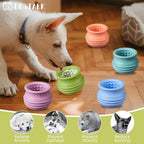 Dog Enrichment Treat Toy, Long-Lasting Wobbly Interactive Freeze Lick Toys for Dogs, Stuffable Puzzle Feeder Toy for Boredom, Silicone Treat Dispensing Chew Toy (Green,L)
