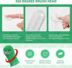 Pet Toothbrush Set for Dogs and Cats, Dual-Head Toothbrush with 2 Finger Toothbrushes, Soft Bristle & Silicone Pet Teeth Cleaning Kit, Remove Plaque Tartar Buildup, Oral Dental Care Supplies