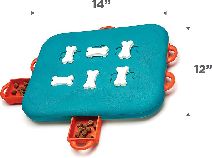 Outward Hound by Nina Ottosson Dog Casino Treat Puzzle Enrichment Toy, Level 3 Advanced, Turquoise