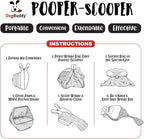 DogBuddy Pooper Scooper, Portable Dog Pooper Scooper, Poop Scooper for Small and Large Dogs, Pooper Scooper with Bag Attachment, Leash Clip and Dog Waste Bags Included (Large, Kiwi)