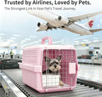 RIZZARI XS Pet Carrier for Small Cats & Dogs, Hard-Sided Travel Crate | Fits Pets Up to 10 lbs,Compact Travel Size,Secure Locking Door,Fresh Air Ventilation,Includes Food Bowl,Great for Vet Visits