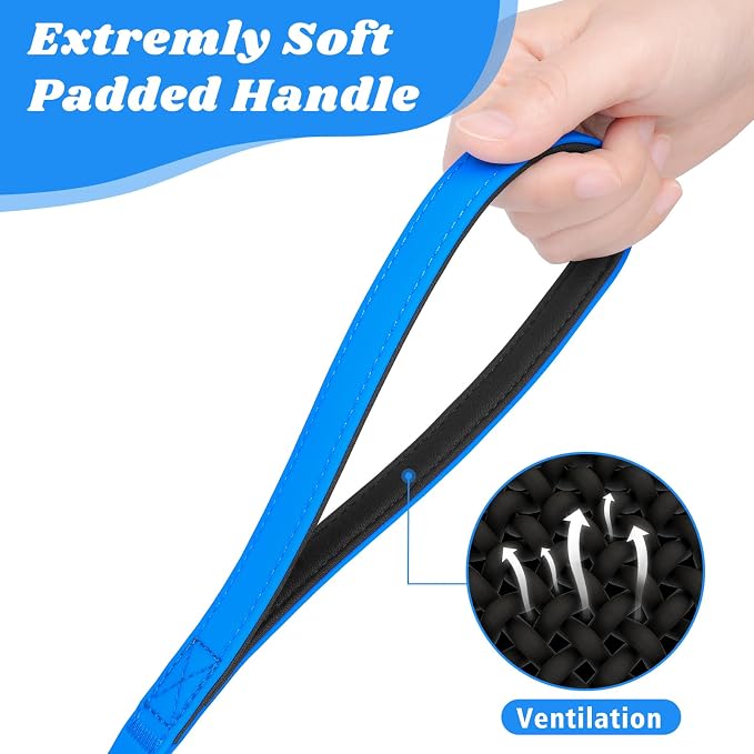 XiaZ Waterproof Dog Long Line, Training Long Leash Lead with Padded Handle for Large Medium Small Dogs Outside Walking, Playing, Camping, or Yard (15FT, Blue)
