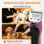 Size 15 Detachable Pet Grooming Clipper Blade with Ceramic Cutter, 1.2mm 3/64 Inch Cut Length, Silver, Compatible with Andis, Oster A5, Wahl KM10, 3 Pack