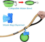 PetBonus Double Dog Leash, No Tangle Dual Leash, Walking Training Lead | 4 Comfortable Padded Handles, Adjustable, Reflective, For Two Large Medium Dogs, Collapsible Bowl and Waste Bags, Light Khaki