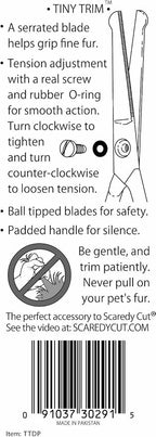 NO Buzz Dog Clippers, Tiny Trim Safety Scissor. A Silent Low Noise Pet Grooming Clipper, Right Handed Pink