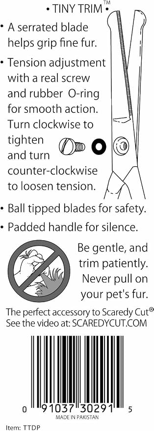NO Buzz Dog Clippers, Tiny Trim Safety Scissor. A Silent Low Noise Pet Grooming Clipper, Right Handed Blue