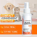 Pet Odor Eliminator for Home and Strong Smells, Plant Based Formula Dog & Cat Urine Odor Eliminator Spray,Pet Stain and Odor Remover for Carpet -3.5 OZ Odorless