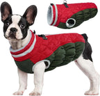 FUAMEY Dog Winter Coat Fleece Warm Small Dog Coat with Harness Built in | Dogs Cold Weather Fleece Coats Zip up Reflective Dog Winter Vest Windproof Water Resistant Snow Coats Christmas XS