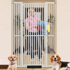 SHYUJAJIE 71 Inch Extra Tall Pet Gate for Cats | 29.92"-48" Adjustable Wide Dog Gates,Pressure Mounted Walk Through Tall Pets Gate for Doorways,Hallway,Stairs,Black