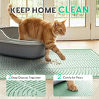 Pawtasy Cat Litter Box Mat,40" x 28" Extra Large Silicone Waterproof Litter Trapping Mat for Scatter Control Soft on Kitty Paws Non-Slip Easy to Clean