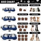 AsFrost Dog Food Bowls Stainless Steel Dog Food and Water Bowl Set, Dog Bowls No Spill Non Slip Silicone Mat, Dog Dishes for Small Medium Size Dogs Cat Puppy Pet Food Feeding Bowls, Blue, 12oz