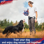 QDAN Dog Balls with Straps, Large Herding Balls for >90lbs Dogs, Soccer Toy | 9 Inch Soccer Ball for Dogs with Tabs for Outside Play, High Energy Dogs to Keep Them Busy, Interactive Tug Toy for Training